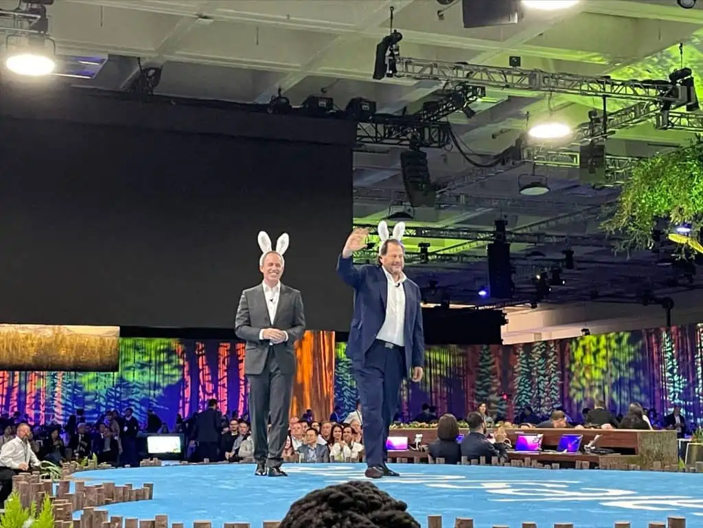 Salesforce co-CEOs Marc Benioff and Bret Taylor introduce Genie at Dreamforce 2022