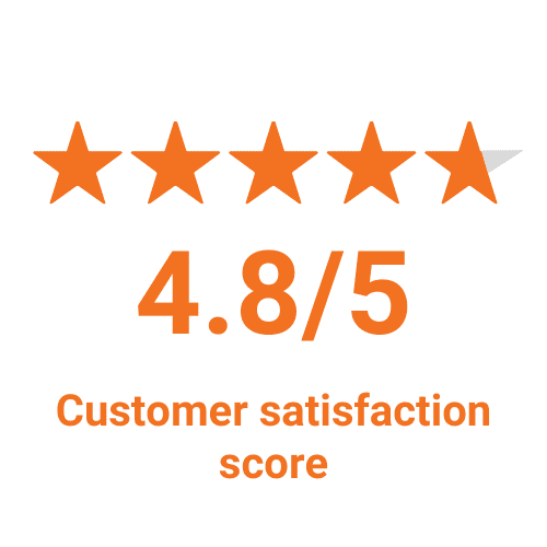 4.8/5 customer satisfaction score